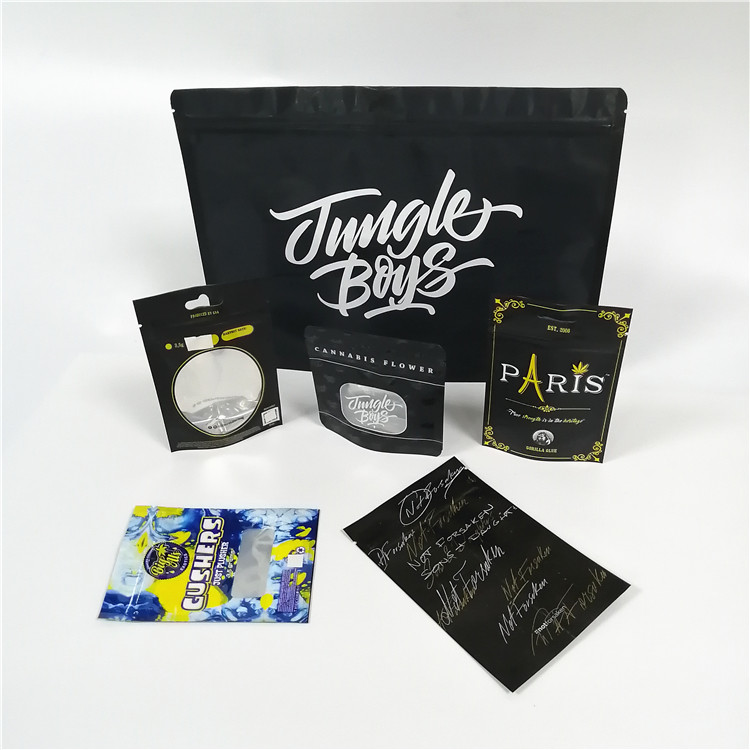 Clear Window Aluminum Foil Pouch Packaging Cbd Weed Mylar Plastic Doypack Pack With Zipper