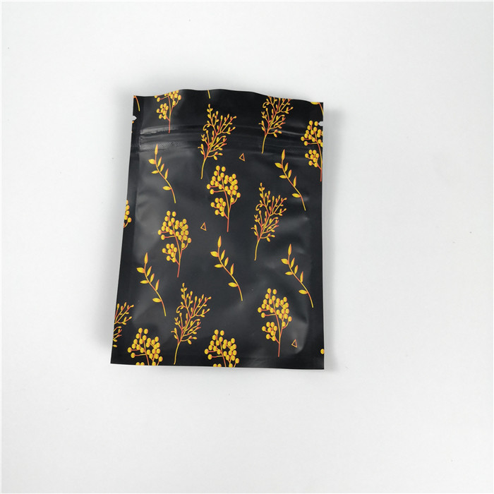 Snack Packaging Plastic Zipper Pouch Custom Printed Three Side Sealed Bag Durable