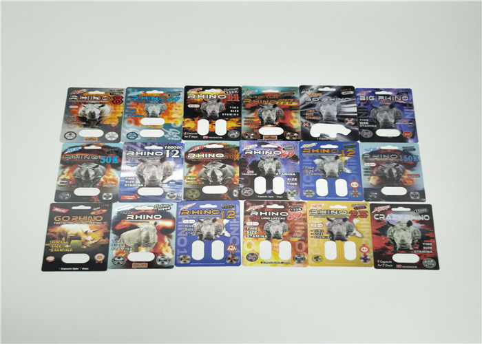 Fire Rhino50K 3d Effect Blister Card Packaging Male Enhancement Pill Pack For Capsule Sex Pills