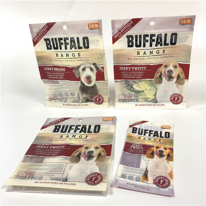 Strong Sealing Smell Proof Pet Food Bag UV Logo Printed With Easy Opening Tear Notches