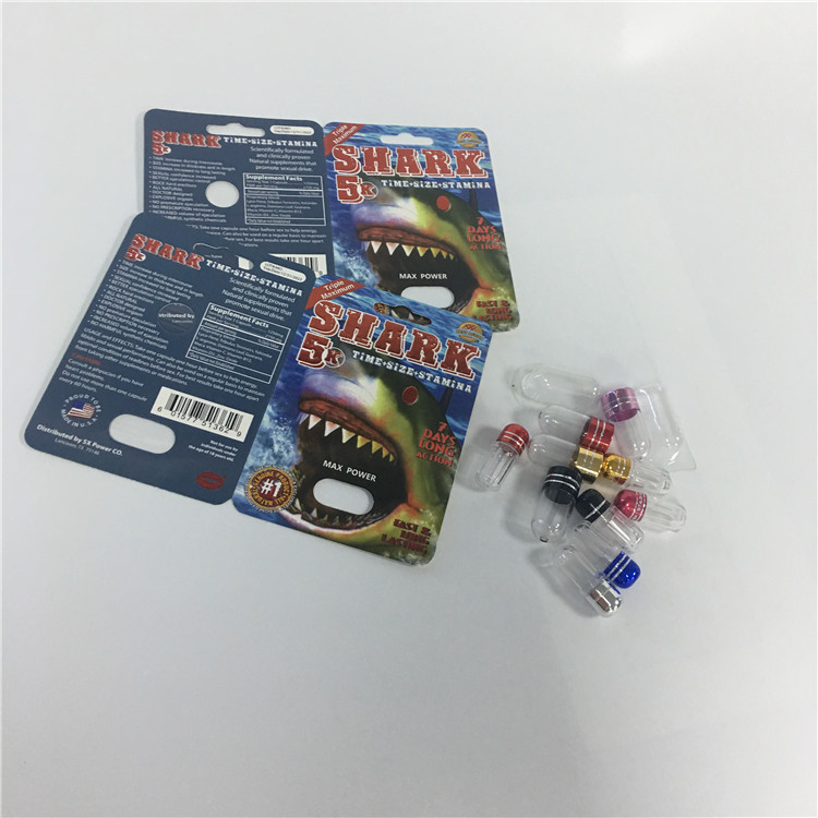 Rhino Male Enhancement Pill Capsules Packaging Boxes Blister Shark Paper Cards