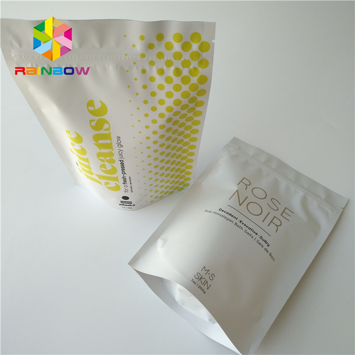 k Printed Foil Stand Up Cosmetic Packaging Bag Coconut / Coffee Body Scrub