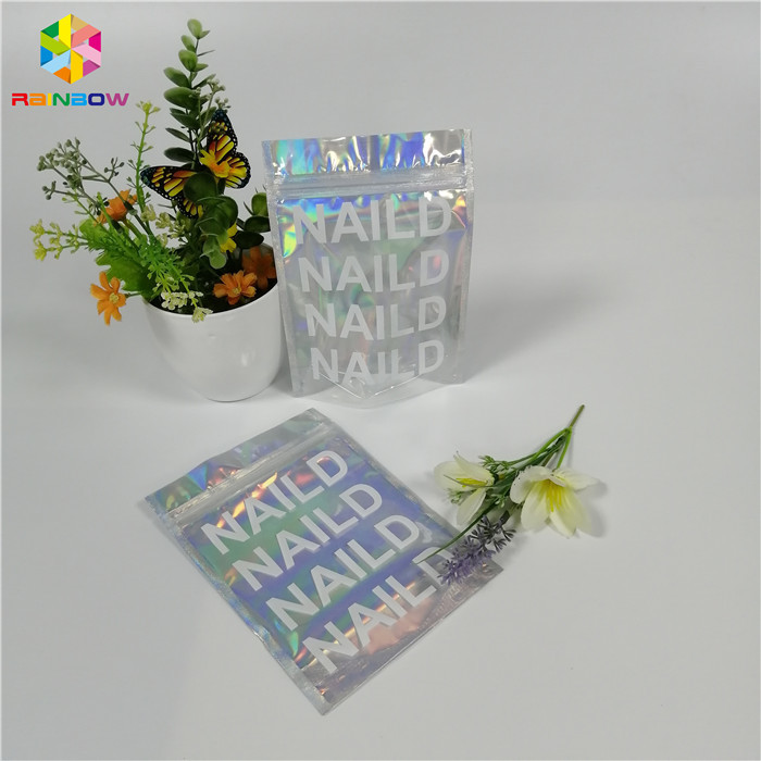 Digital Printing Zipper Plastic Stand Up Aluminum Foil Bag For Cosmetic / Eye Shadow