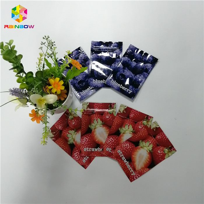 Digital Printing Plastic Pouches Packaging Zip Lock Aluminum Foil Three Side Sealed