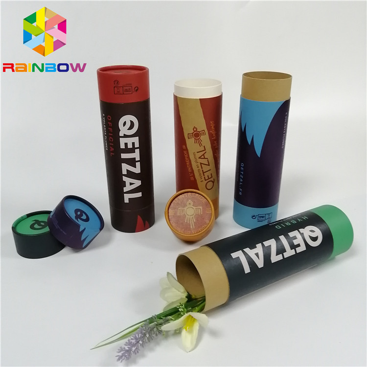 Green Tea Medicine Tablet Packaging Composite Push Up Paper Tube Logo Customized
