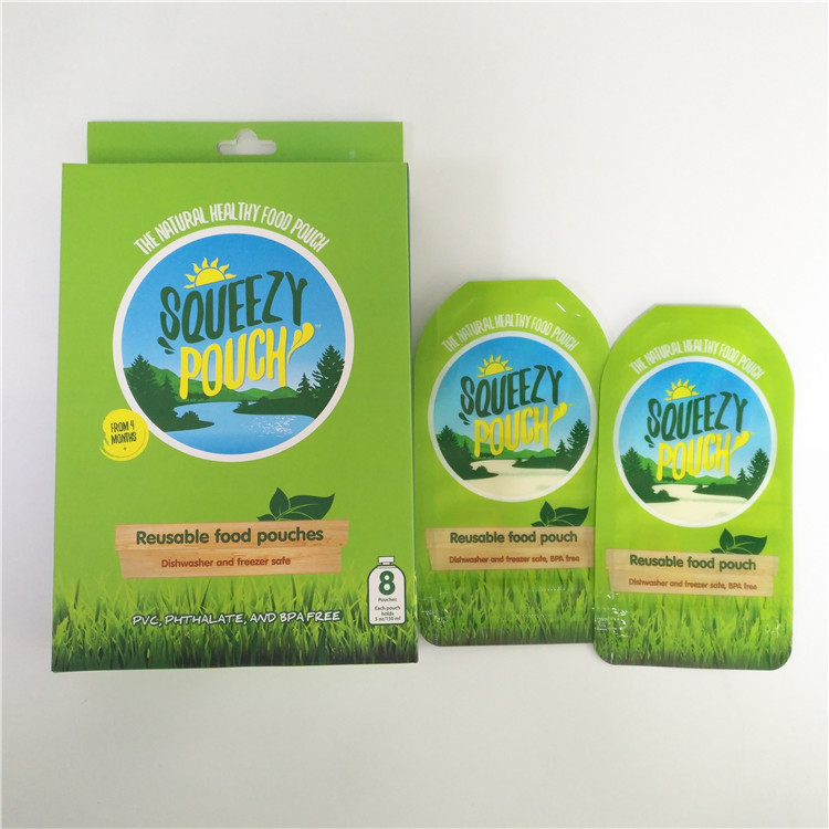 Reusable Spout Pouch Packaging BPA Free Custom Printed Double Zipper With Nozzle