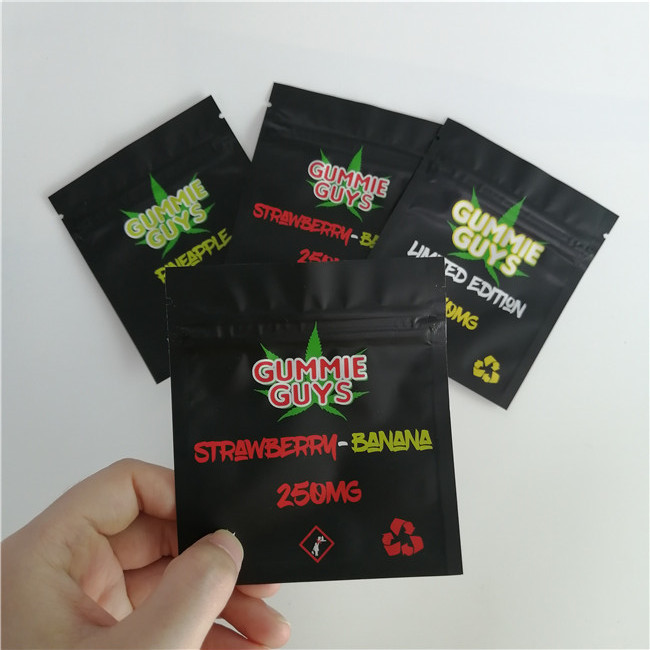 Aluminum Foil Zip Lock Plastic Pouches Packaging Resealable Three Side Sealed