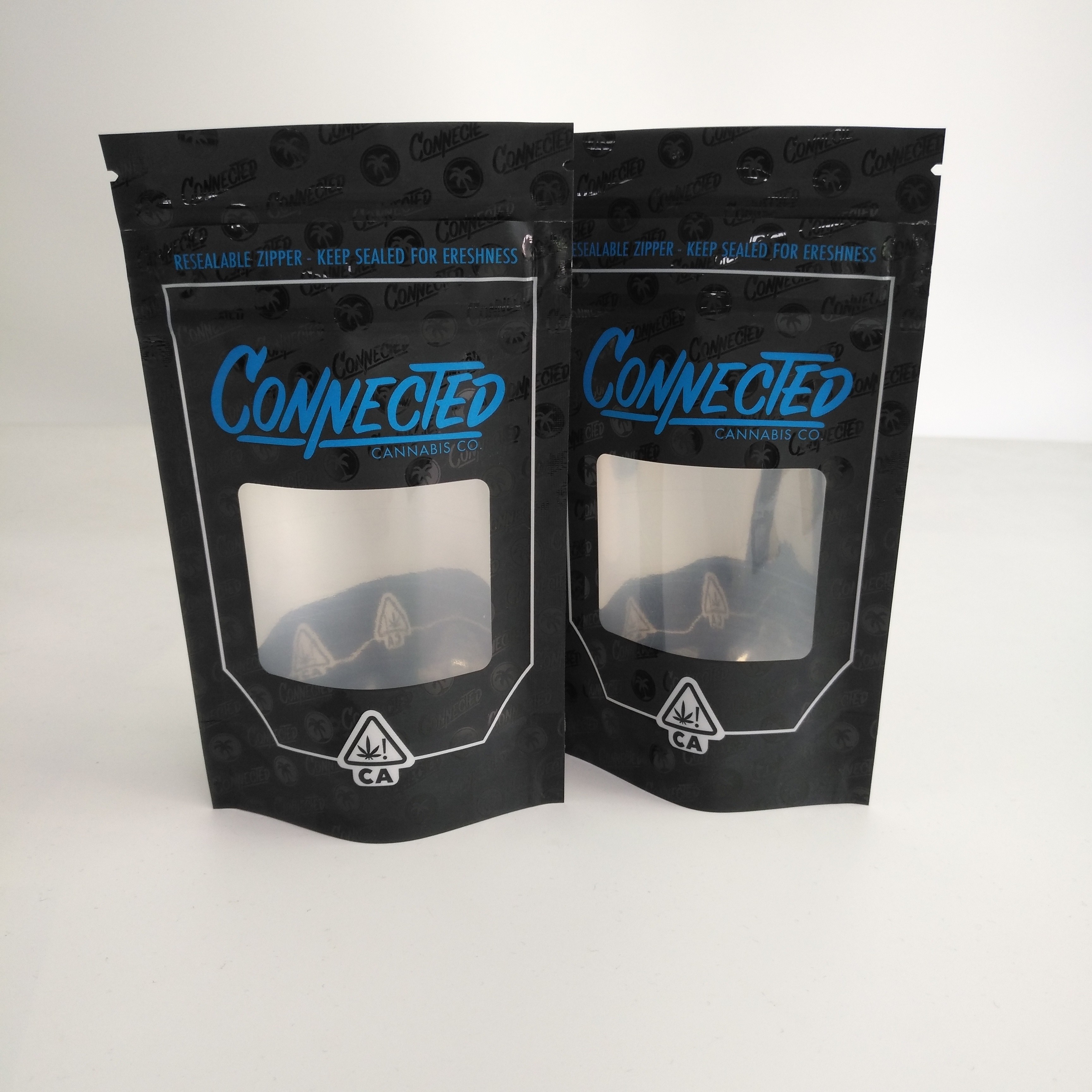 Smell Proof Resealable Zipper Stand Up Zipper Pouch With Window Aluminum Inside