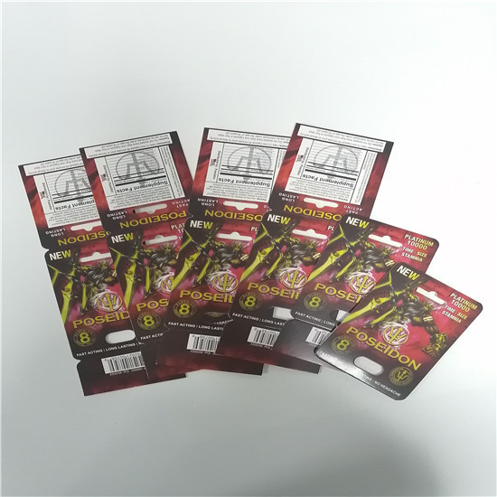 Poseidon Sex Pill Stiff Rox Sex Capsules Packaging Blister Card Customized Logo