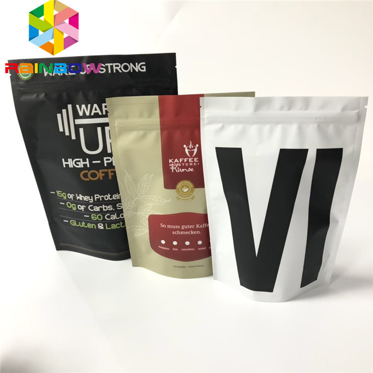Reusable Gusseted Stand Up Pouch Packaging Plastic Biodegradable Valve Coffee Bags