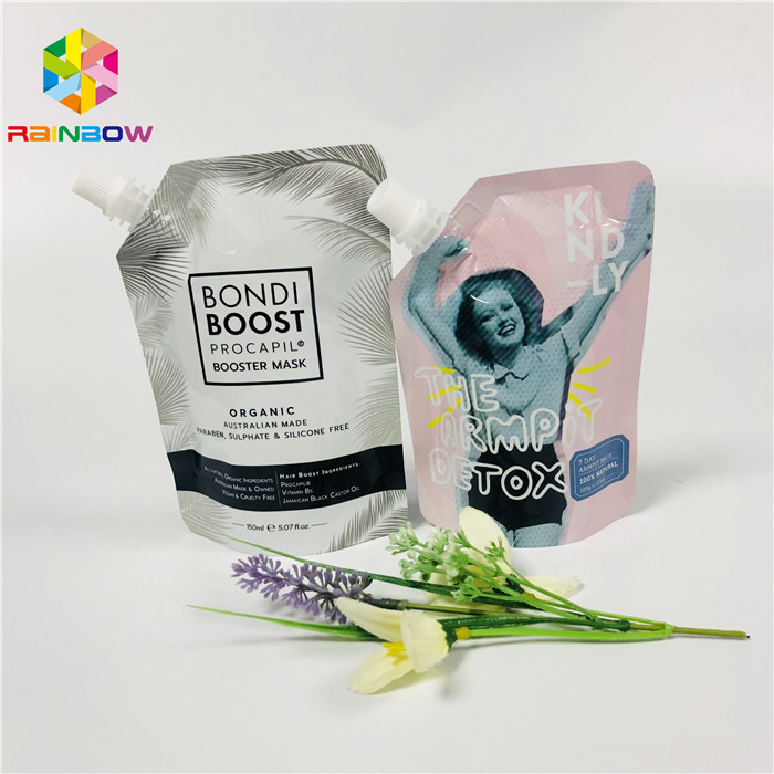 Doypack Food Grade Stand Up Pouches Reusable Cleansing Gel Facial Liquid Mask Packing