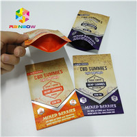 Long Lifespan Foil Pouch Packaging Heat Seal 1/8oz 1/2oz 1oz CBD Gummies Bag