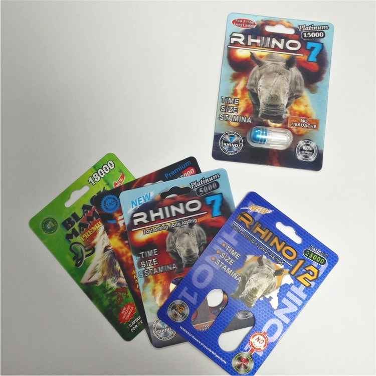 RHINO 69 Male Enhancement Pill Packaging 3d Lenticular Pack Card Eco - Friendly