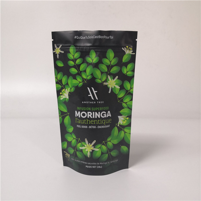 Recyclable Aluminum Foil Tea Bag Stand Up Pouch Customized Color With Reusable Zip Lock