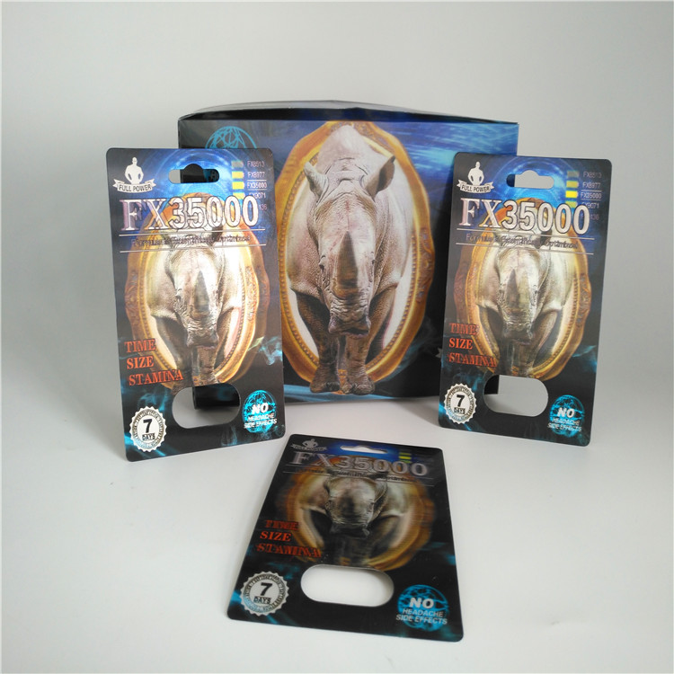 RHINO Pill Blister Card Packaging 3d Lenticular For Male Sexual Performance Enhancement Pill