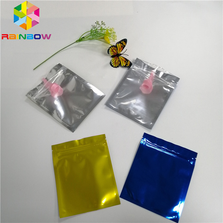 Mylar Bag Stand Up Spout Pouch Transparent Front Foil Three Sides Heat Seal