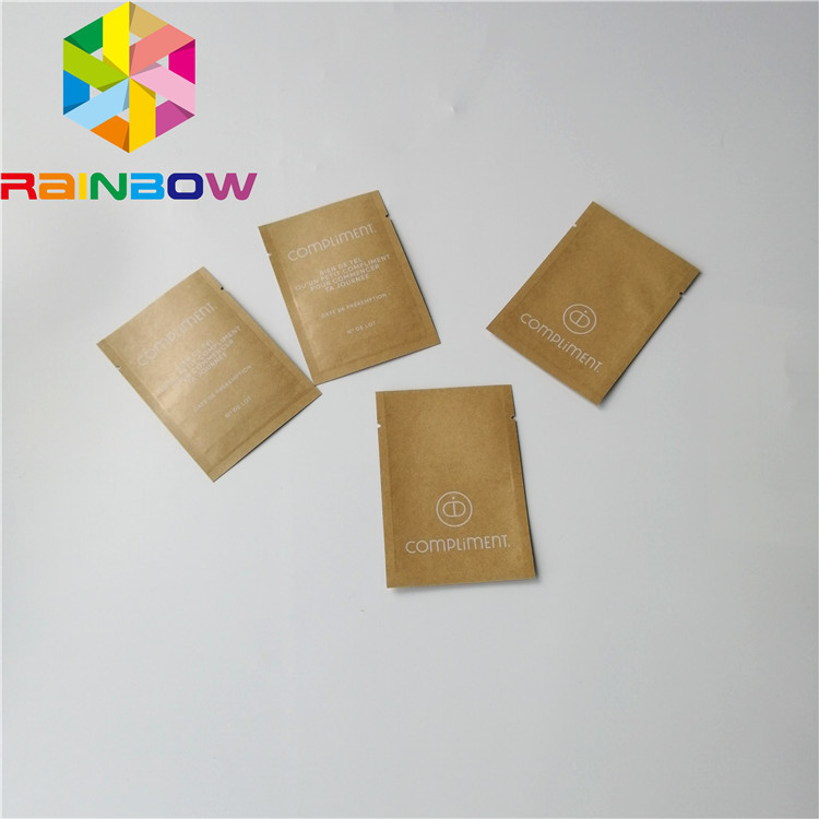 Eco Friendly Custom Printing Kraft Paper Bags Flat Body Scrub Powder Packaging