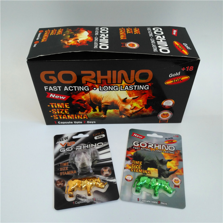 Plastic Pill Bottle Capsule Blister Card Packaging Go Rhino Gold 3D Complete Set