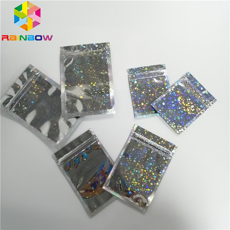 Hologram Foil Pouch Packaging Heat Seal Star Flash Mylar Plastic Three ...