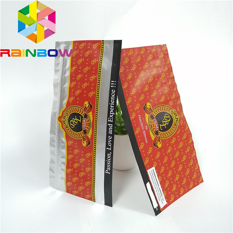 Resealable k Plastic Pouches Packaging Clear Holographic Frosted Cigar Food Storage