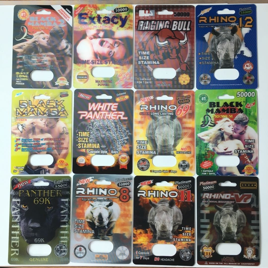 Recyclable Paper Card Packaging Panther Rhino 25k Male Enhancement Pill Pack
