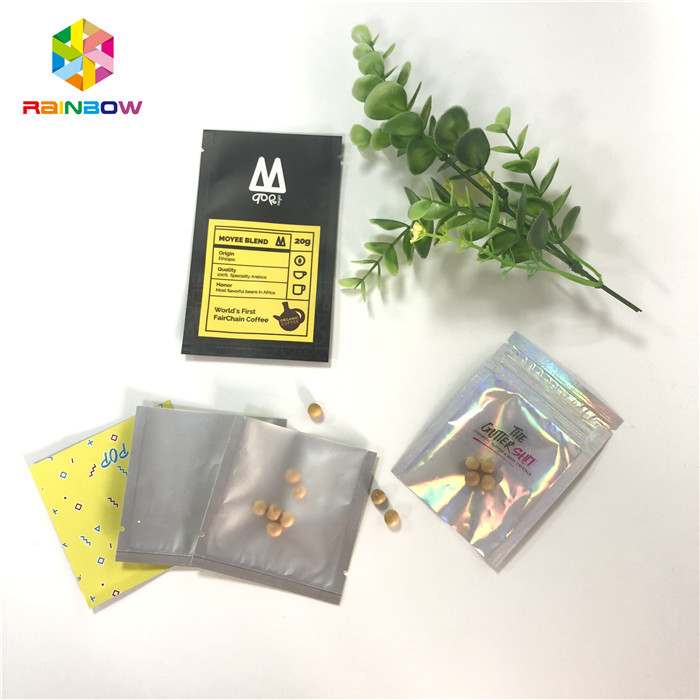 Smell Proof Heat Sealed Cosmetics Tablet Pills Packaging Mini 3x5 Inches With Clear Back