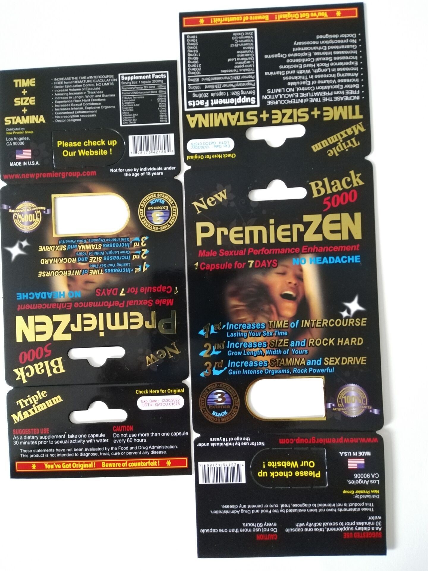 Cheap New design packaging of Premier zen male sexual performance enhancement stiff rox pill package bottle and card
