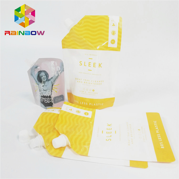 Glossy Finish Nylon Liquid Stand Up Spout Pouch Baby Food Packaging Squeeze Bag