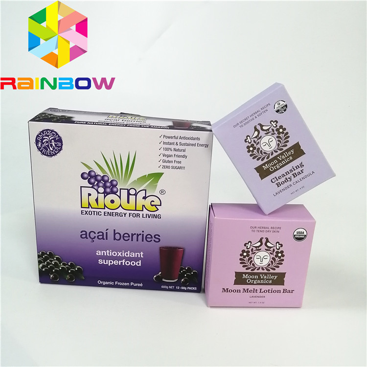 Purple flat recyclable wax coating paper kraft corrugated paper box flute cardboard mailer box food grade coffee tea pac