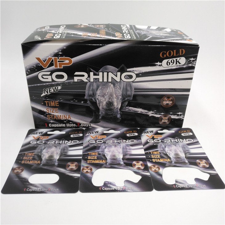 Go Rhino 3D Card Male Enhancement Pills Packing , Sex Pill Capsule Packing Recycled