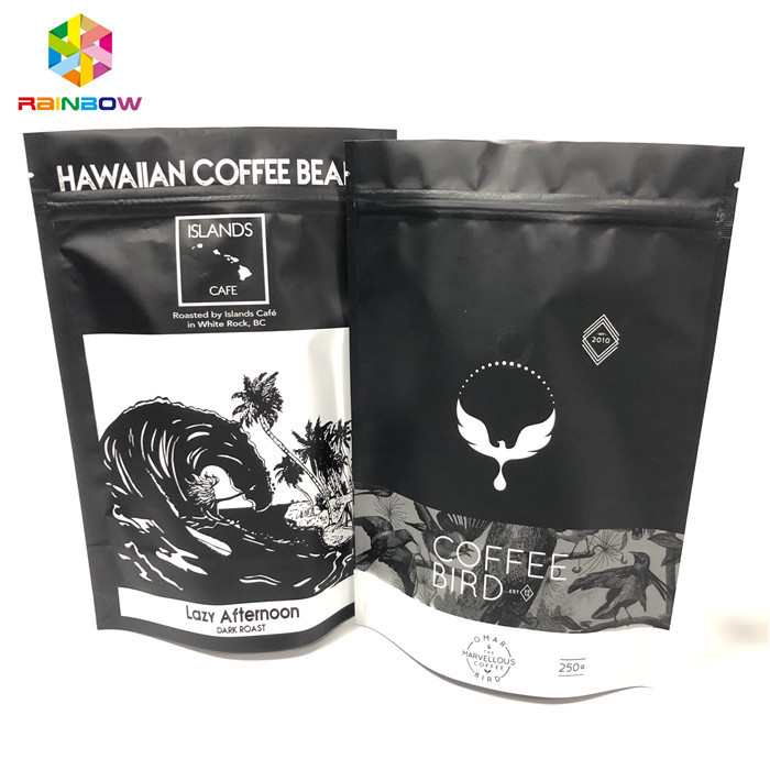 Gravure Printing Aluminum Foil Bags , Ground Coffee Stand Up Zipper Bags With Valve