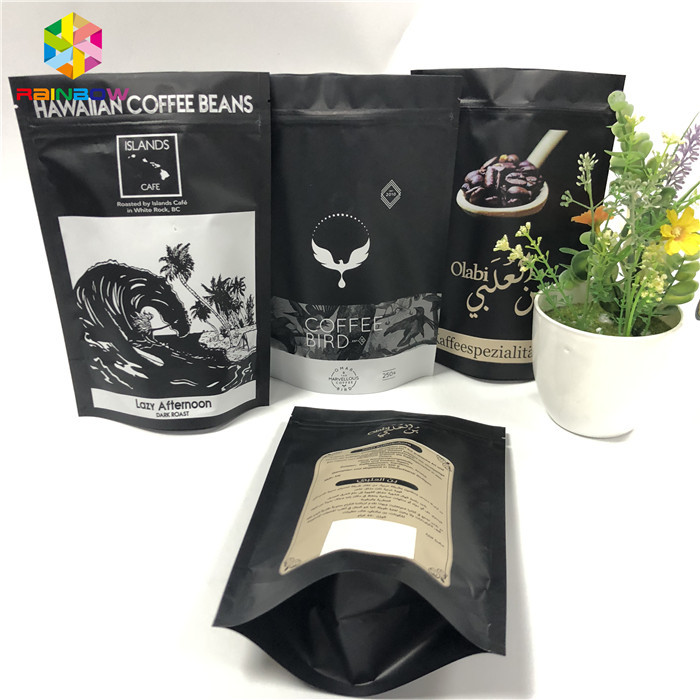 Roasters Tea Foil Pouch Packaging 100g 250g 500g Standing Up Mylar Matte Luxury Coffee Pack