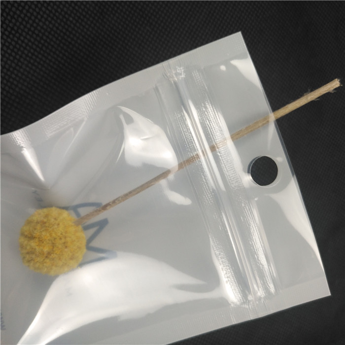 Transparent Front Glossy Shiny Plastic Zipper Pouches Necklace Jewellery Packing