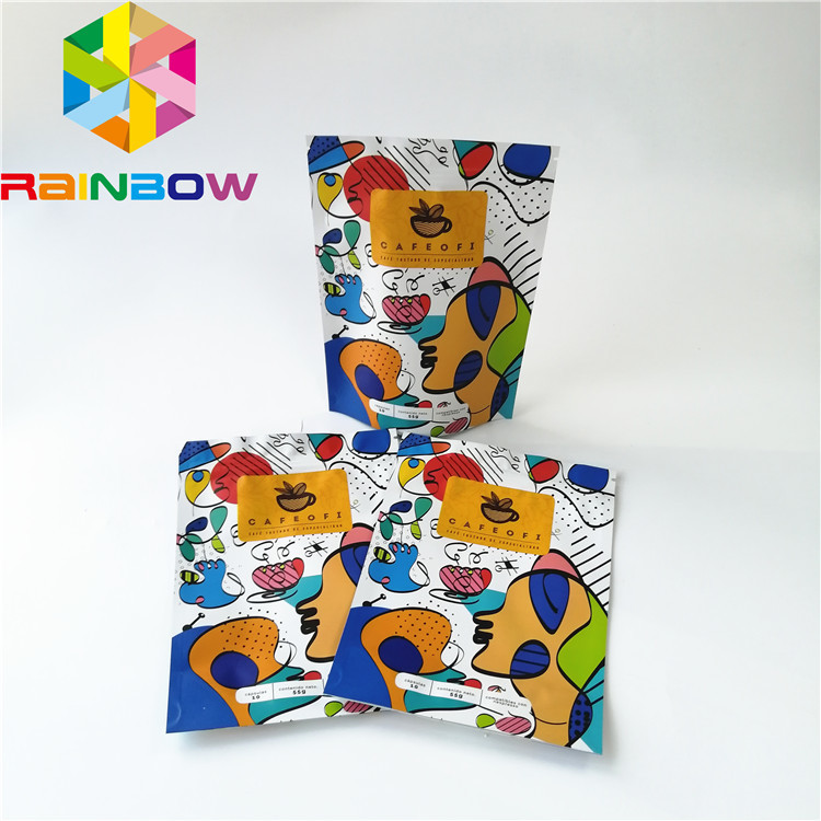 Stand Up k Plastic Pouches Packaging , Reusable Aluminum Foil Coffee Bag