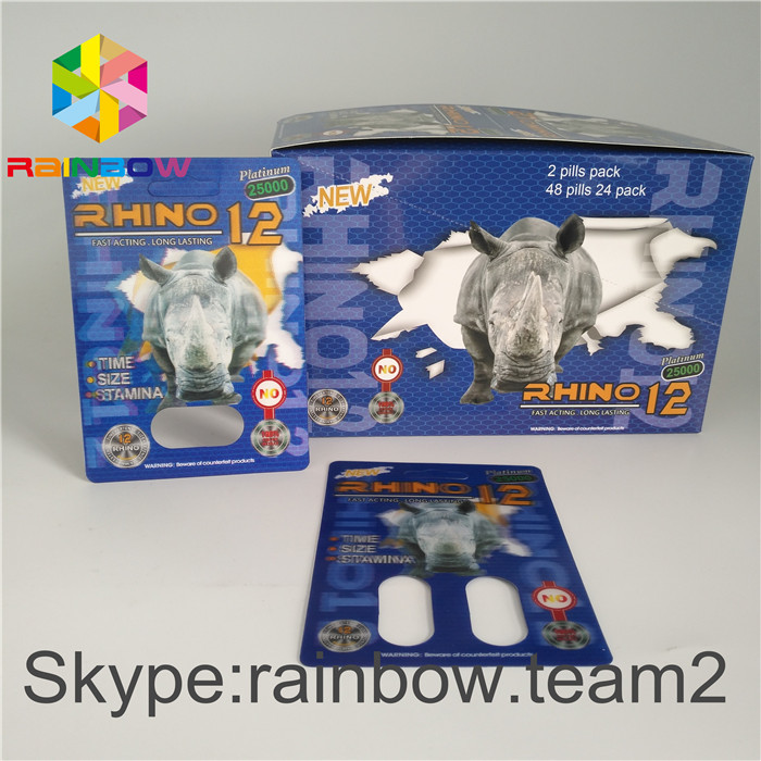 Male Sexual Enhancement Blister Pack Packaging 350g 400g Paper Display Boxes For Capsule
