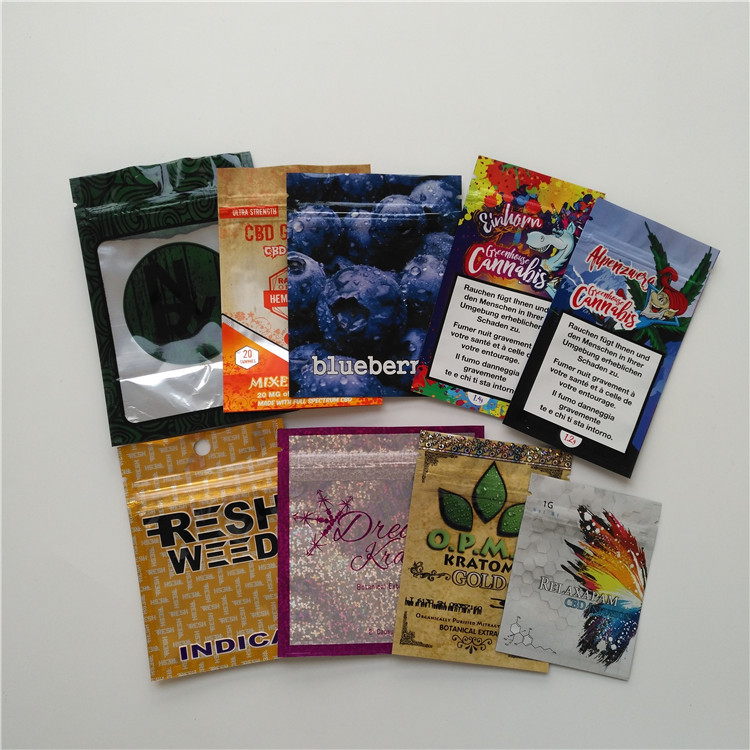 Gravnre Printing Herbal Incense Packaging CBD Gummies Baggies Sexual Pill Sachet For Herbal Flower