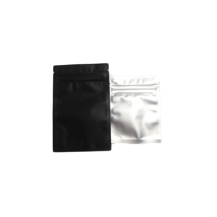 Heat Seal Custom Printed Plastic Bags Aluminum Foil Sachet Matte Black 