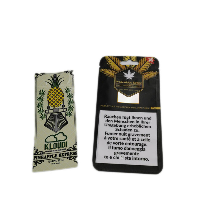 Heat Seal Stand Up Zipper Pouch Bags Recyclable Tobacco / Cigarette Packaging