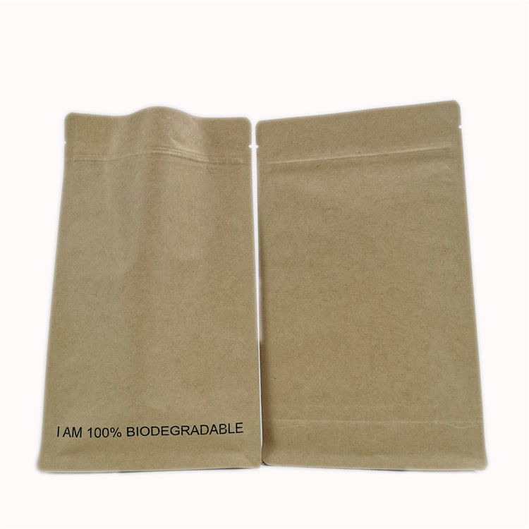 Flat Bottom Pouch Biodegradable Customized Paper Bags