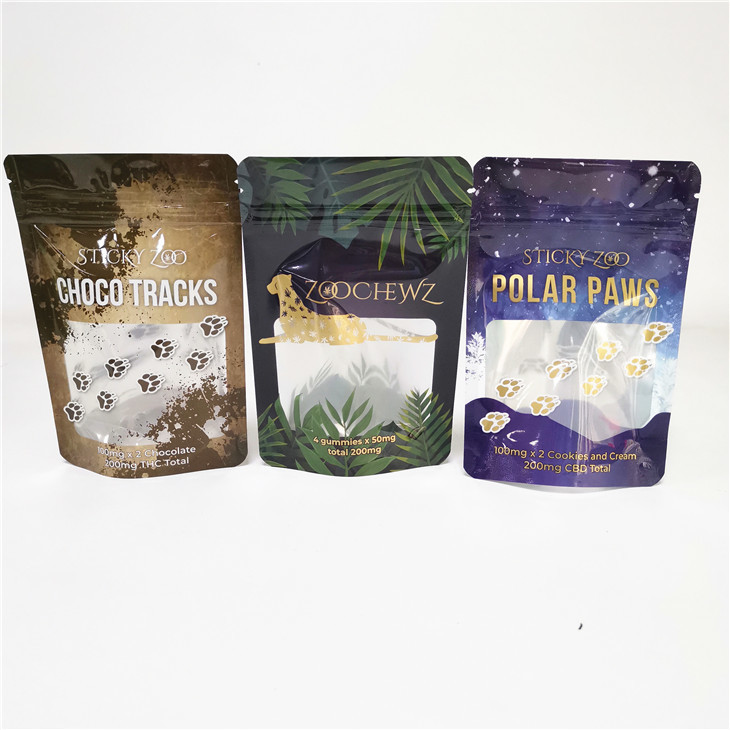 Aluminum Foil Weed Cookie CBD 3x4 Stand Up Zipper Bag