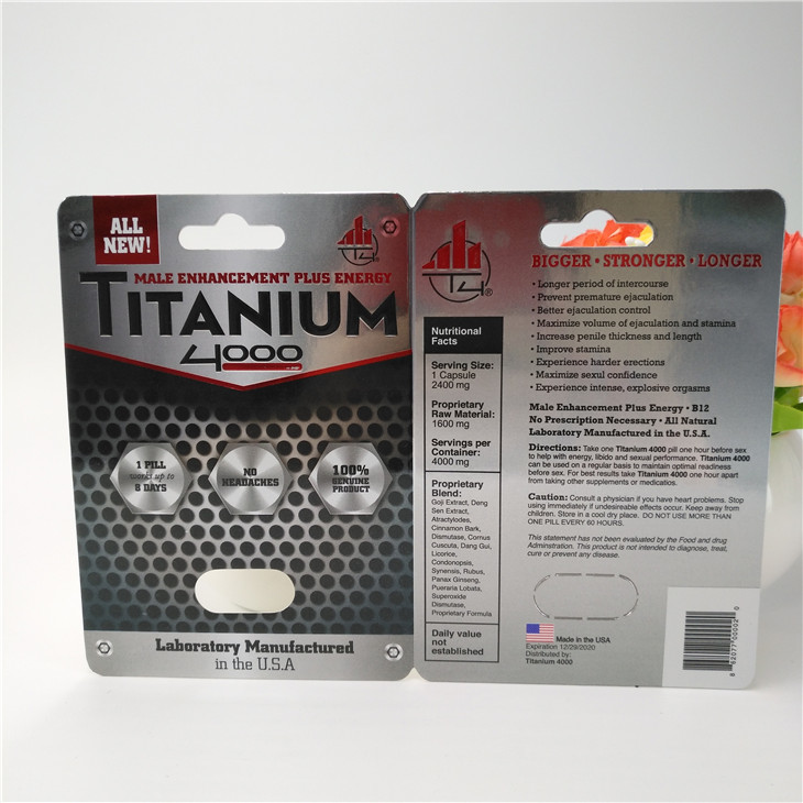 12mm Cap Rhino Male Pills 3D Card Blister Card Packaging