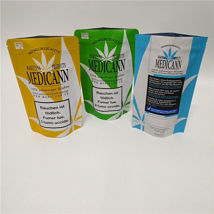 CBD Weed Foil Mylar Plastic Stand Up Pouch Airtight Smell Resistant