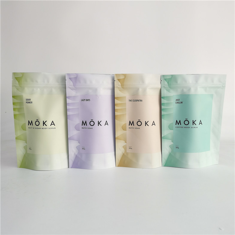 Stand Up  Pouch Body Scrub Packaging Bag For Bath Salt With Foil Inside