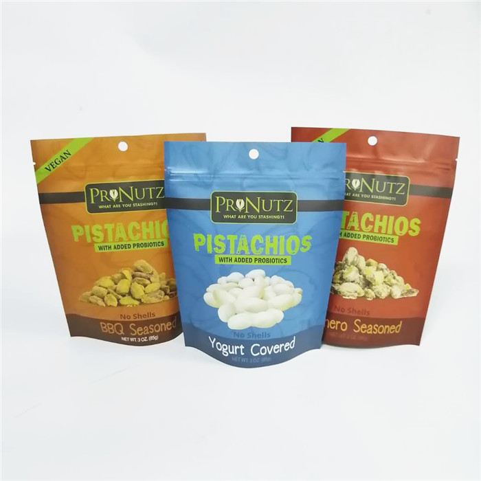 aluminum foil vacuum zip lock mylar packaging stand up pouch food nuts packing plastic bag