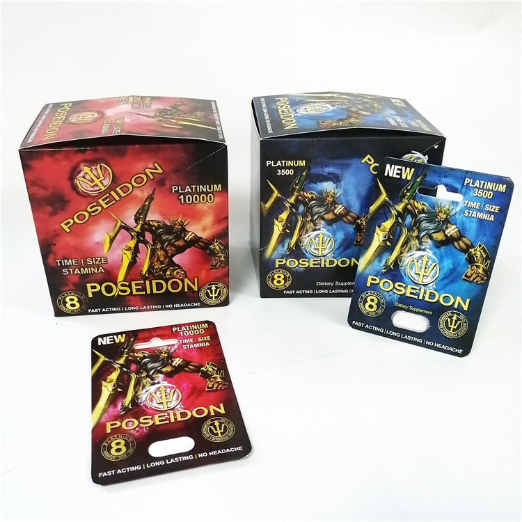 Custom rhino male enhancement pill packaging boxes blister 3d cards paper box