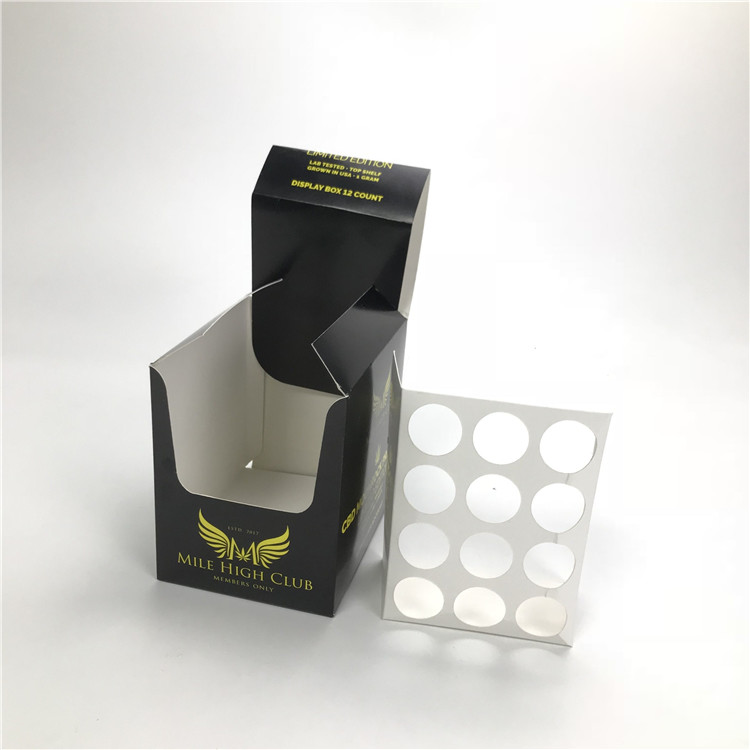 Embossed Printing Paper Box For Oil Bottle Energy CBD Products Display Box With Insert
