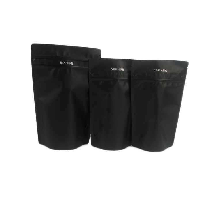 In Stock Black Aluminum Foil Child Resistant Edible Food Grade Flower Gummy CBD Canabis Packaging Smell Proof Bag