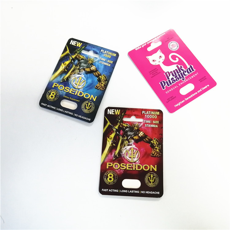 Display box for rhino pills Male Enhancers sexual performance Rhino Shape Capsule paper card