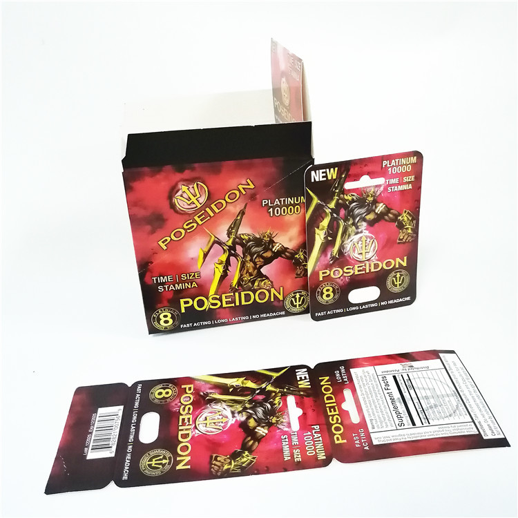 Insert Card Bullet Poseidon Slide Blister Packaging Box CMYK