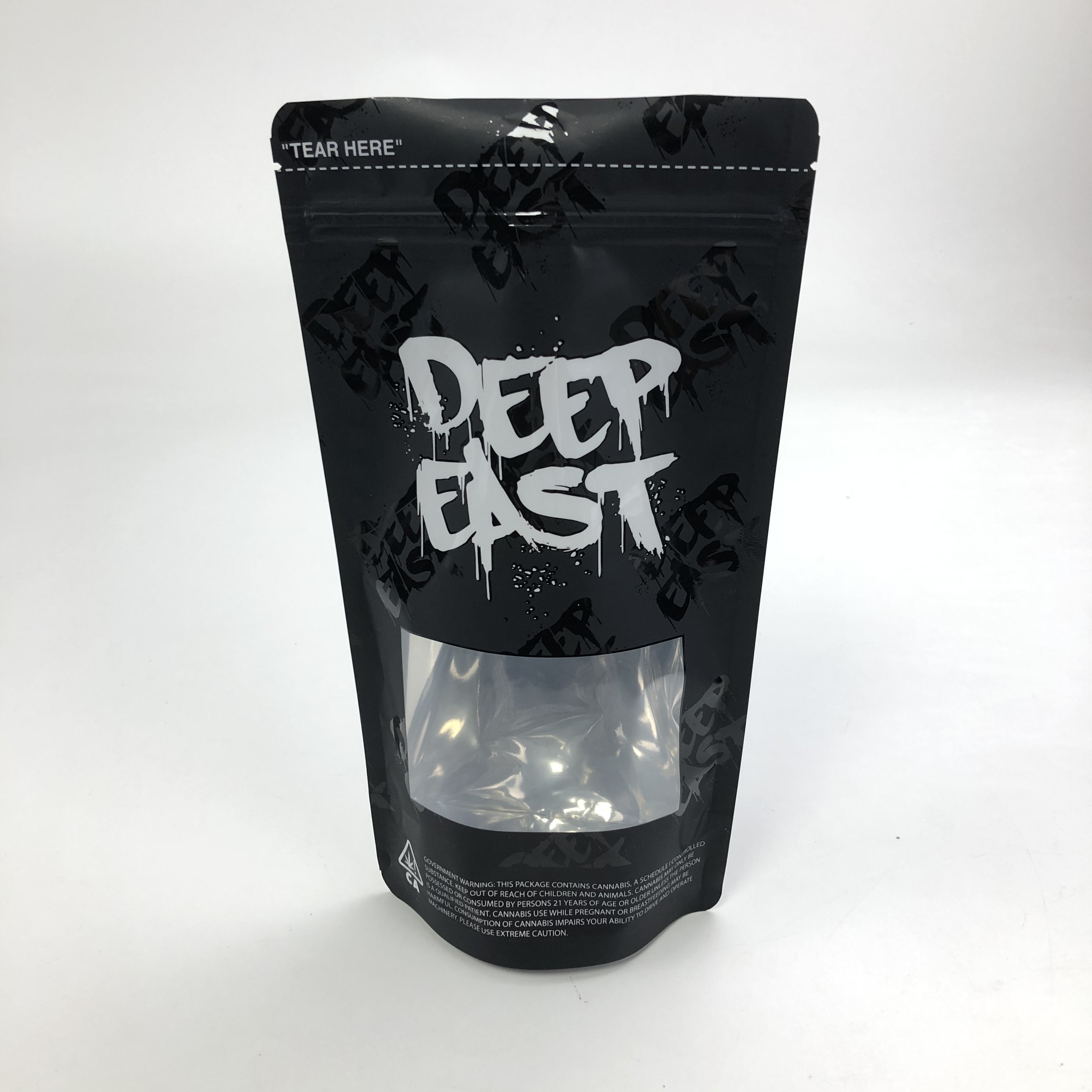 Custom Printed Matt Black Aluminum Foil 250g 1kg 12oz With  Stand Up Pouch With Clear Window Bag